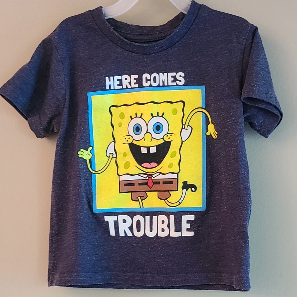 SpongeBob SquarePants grey short sleeved tee shirt